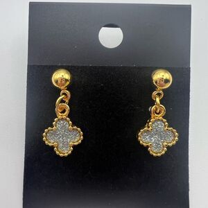 Elegant Gold and Silver Dangle Earrings